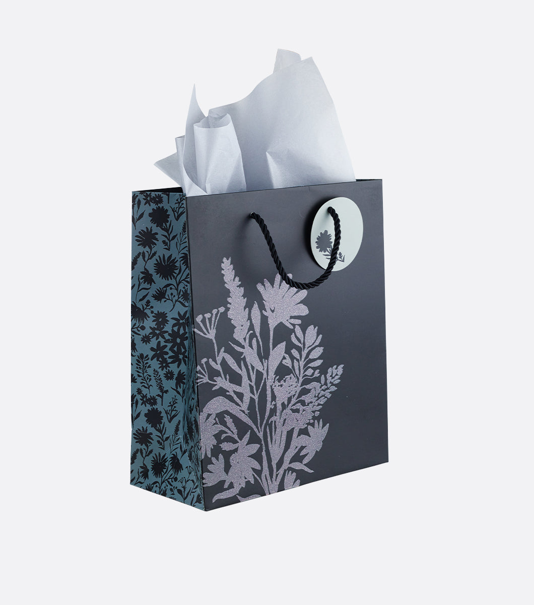 Wildflower Story Bunch Black Medium Gift Bag