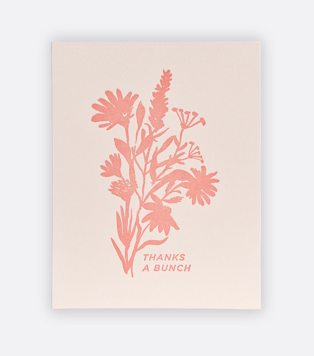 wildflower bunch letterpress greeting card