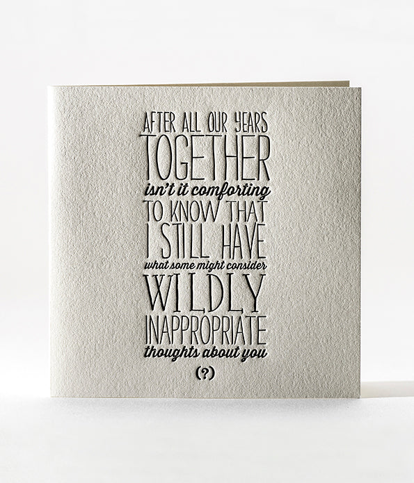 Elum Designs INAPPROPRIATE Anniversary Letterpress Greeting Card