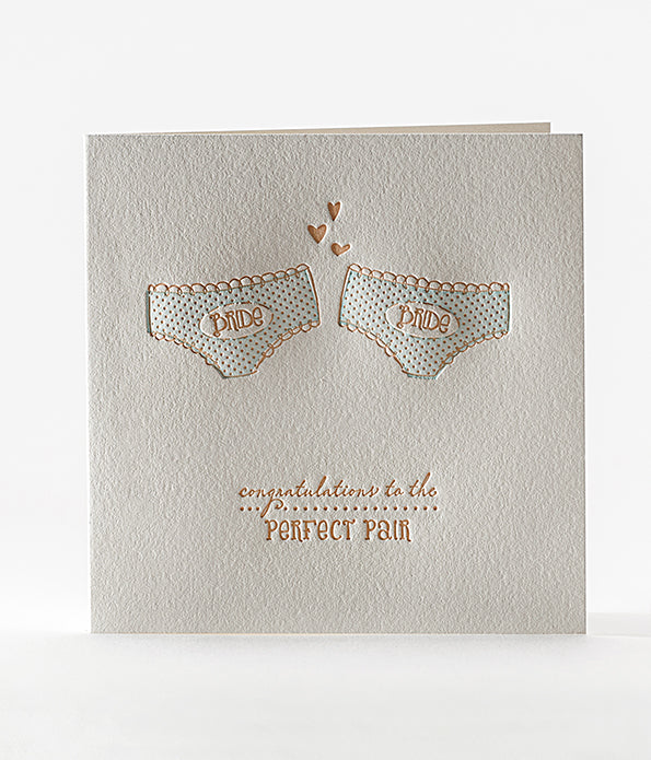 Elum Designs Ruffled Panties LGBTQ Same Sex Marriage Letterpress Greeting Card 