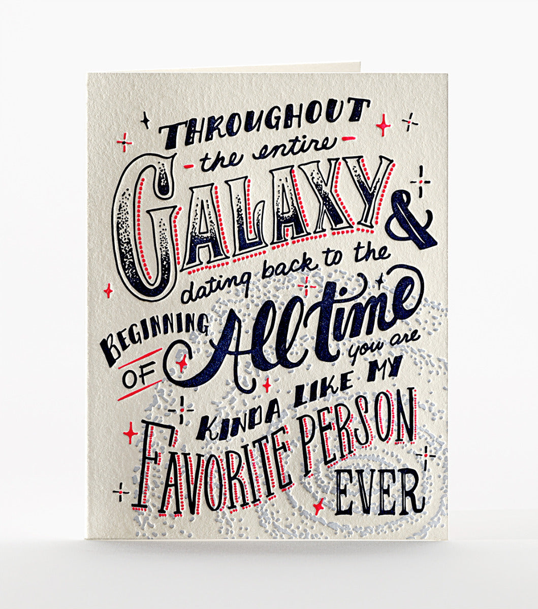 Elum Designs Galactic Love and Friendship Letterpress Greeting Card 