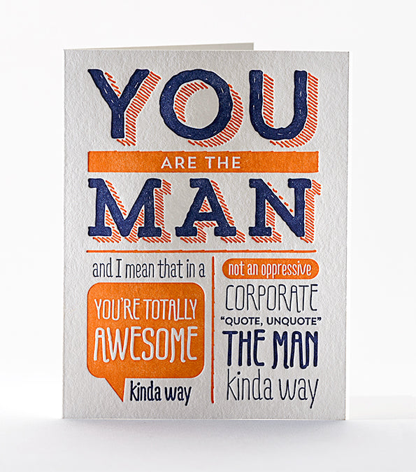 Elum Designs The Man Congratualtions / Graduation Letterpress Greeting Card 