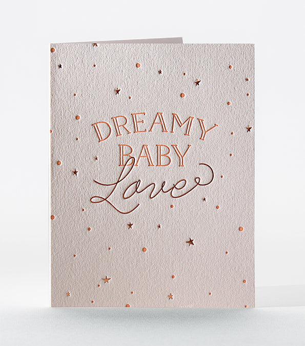 Elum Designs Loving Little Dreams (Pink) Letterpress Baby Greeting Card 