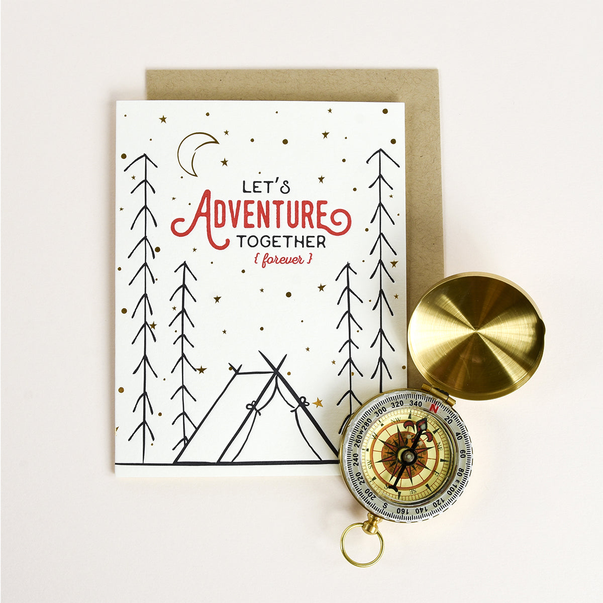 Elum Designs Adventure Together Letterpress Greeting Card 