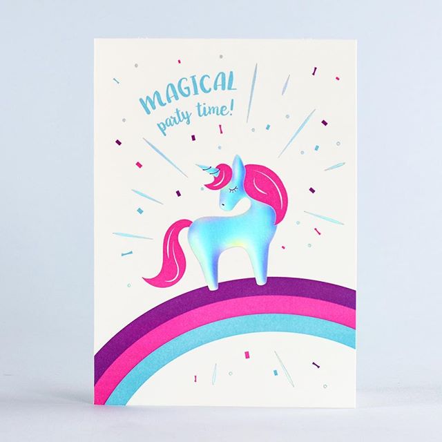 Elum Designs Magical Birthday Unicorn Letterpress Greeting Card 