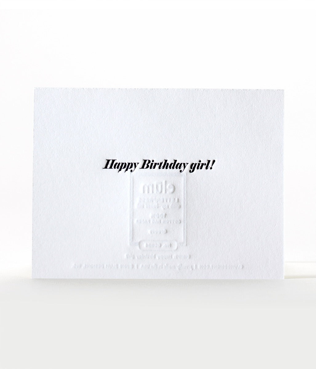 Elum Designs Groove Letterpress Birthday Greeting Card 