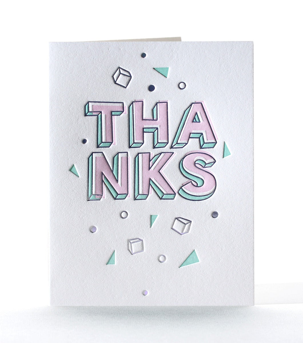 Elum Designs Cubic Thanks Letterpress Greeting Card 