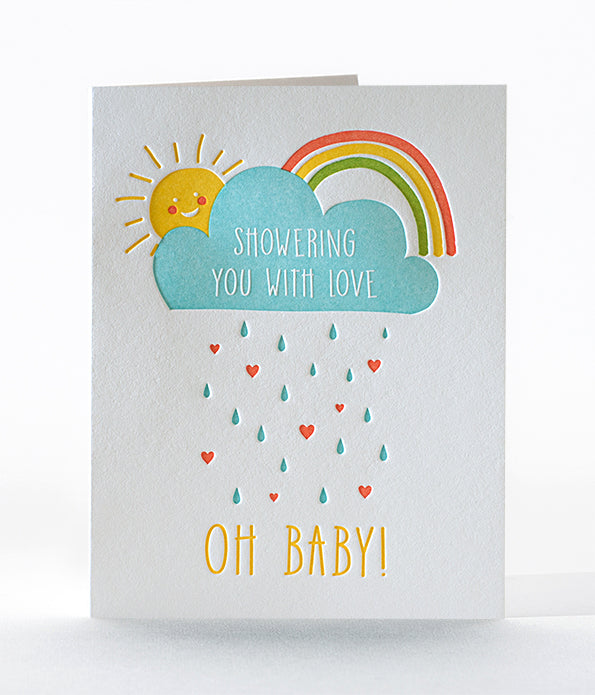 Elum Designs Showering of Love Letterpress Baby Shower Greeting Card 