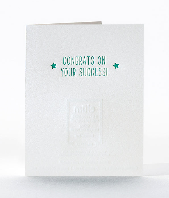 Elum Designs Success Star Letterpress Greeting Card 