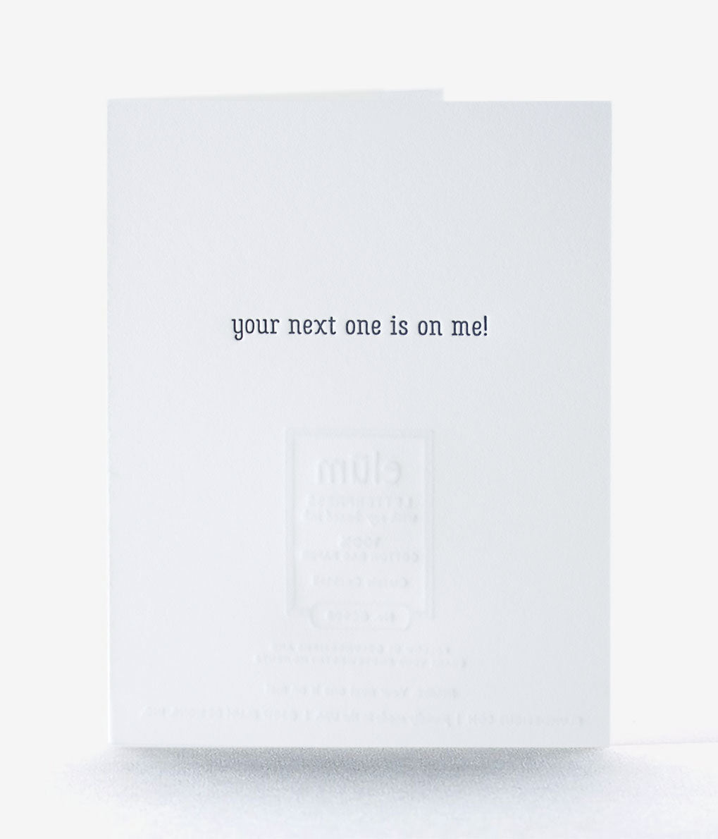 Classic Cocktail Letterpress Birthday Card 