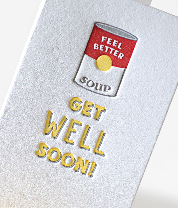 Elum Designs Icon "Get Well Soup" Letterpress Mini Note Gift Enclosure 