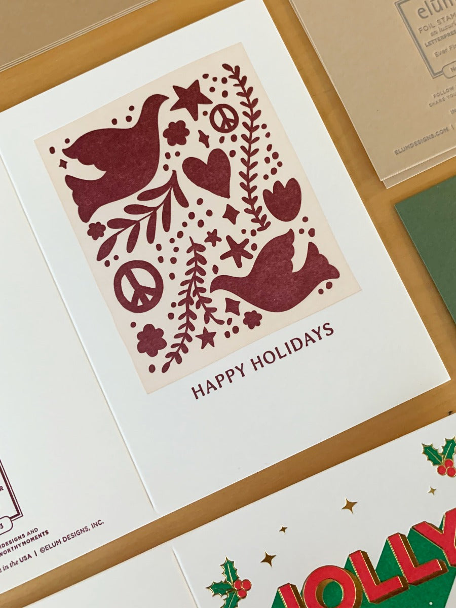 Holiday Dove Letterpress Holiday Greeting Card