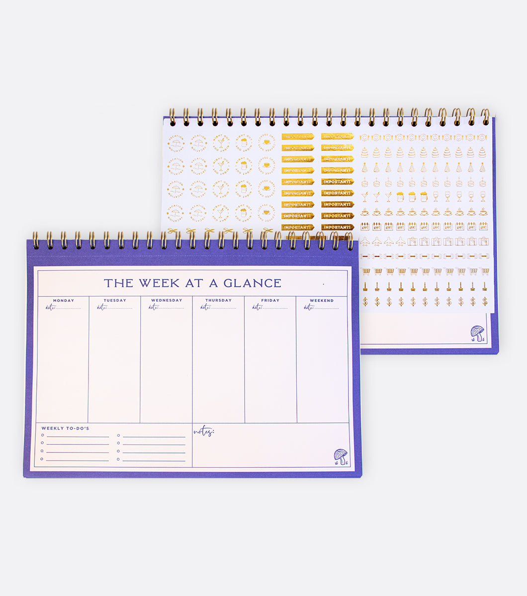 Moon Gaze Mushrooms Weekly Desk Planner