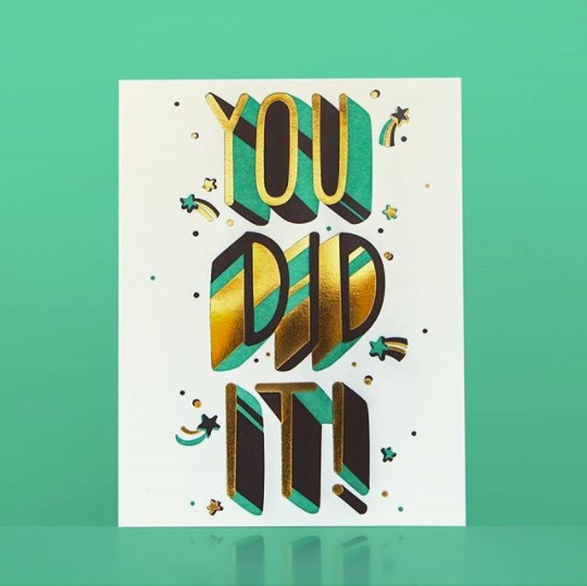 Elum Designs Success Star Letterpress Greeting Card 