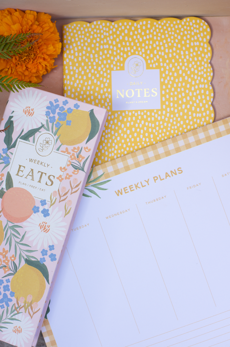 Citrus Florals Hardcover Portable List Pad