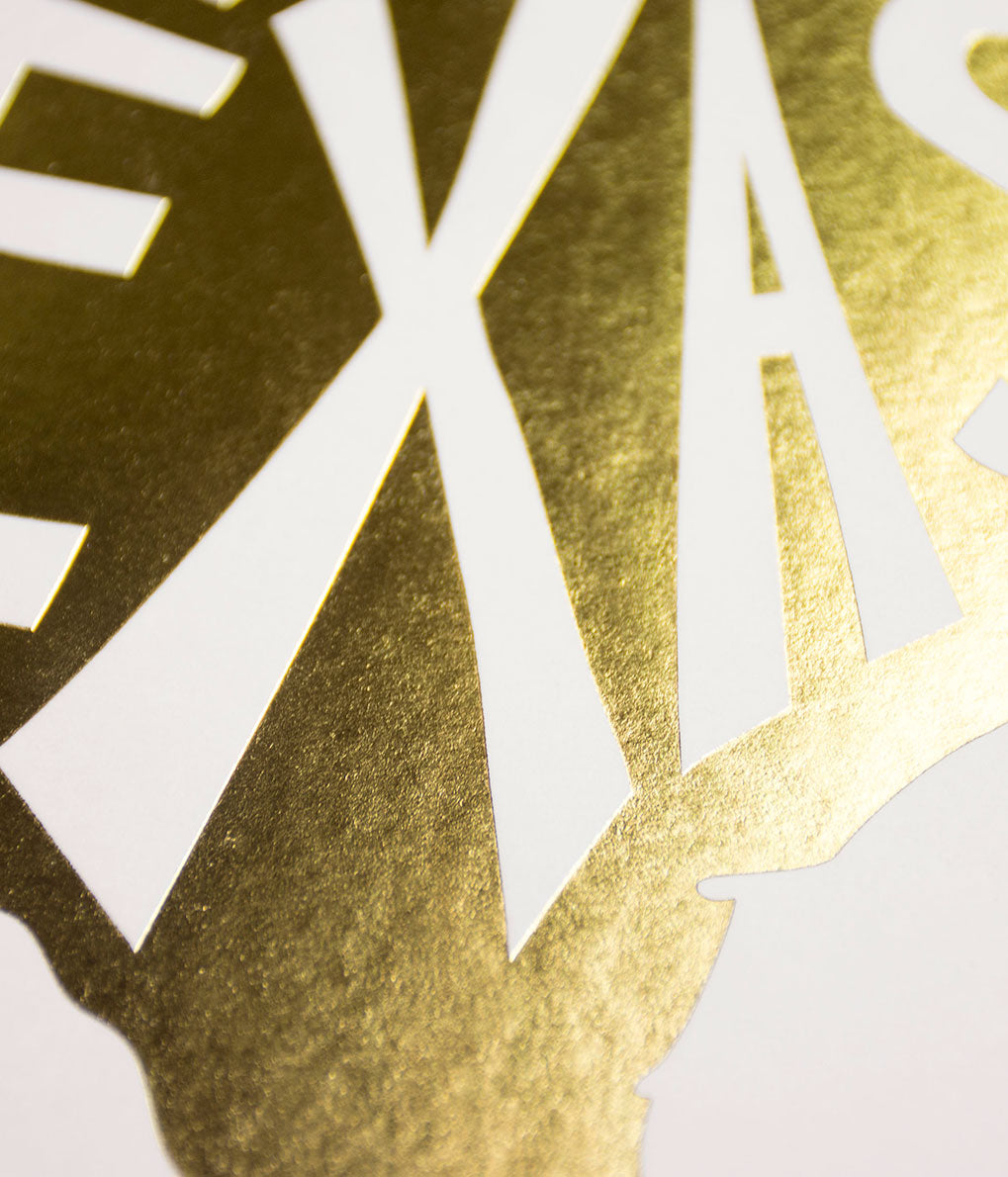 Texas Foil Letterpress Art Print